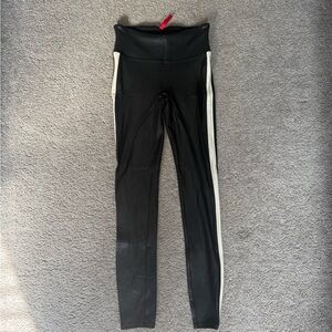 SPANX Faux Leather Leggings with Side Stripe